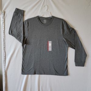 Member's Mark NWT Mens Size XL Long Sleeve French Terry Lounge Tee Gray.